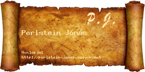 Perlstein Jónás névjegykártya
